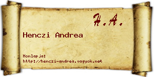 Henczi Andrea névjegykártya